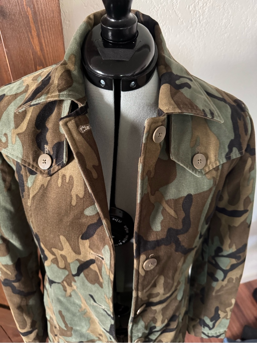Vintage Esprit Women's Camoflauge Trench Coat in Green, Brown & Black - Picture 6 of 11